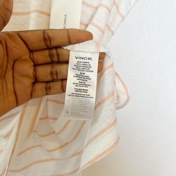 Vince Breton Stripe Scoop Neck Linen Tank Top - Picture 8 of 8